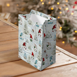 Niedliche Weihnachtsstürme im Schnee Mittlere Geschenktüte