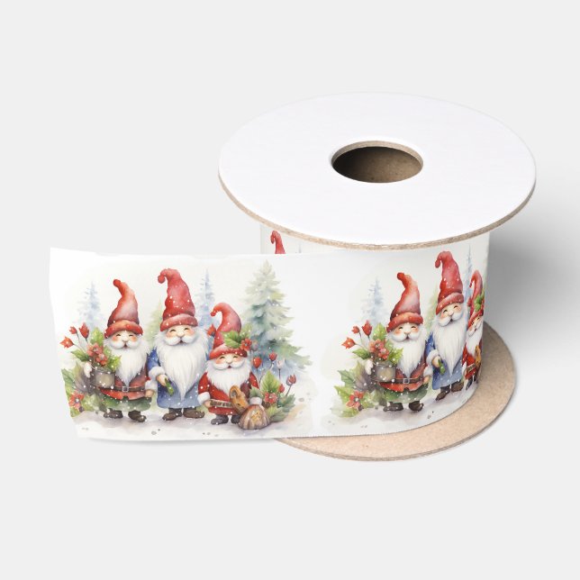 Niedliche Weihnachtsstürme in Schneeflocken Satinband (Spule)