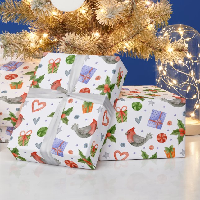 Niedliche Weihnachtssymbole Geschenkpapier (Feiertage)