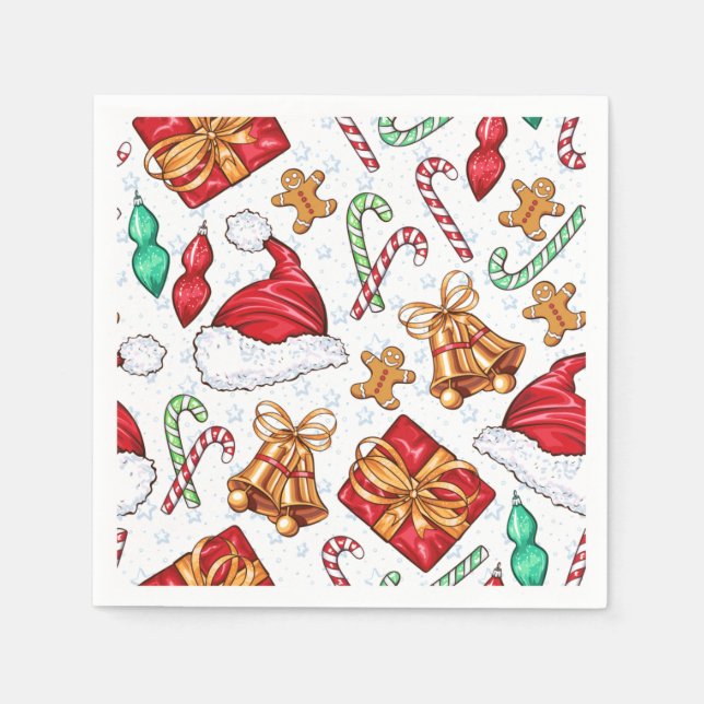 Niedliche Weihnachtssymbole Kinder Serviette (Vorderseite)
