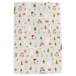 Niedliche Weihnachtssymbole Mittlere Geschenktüte