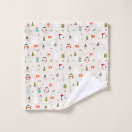 Niedliche Weihnachtssymbole Waschlappen