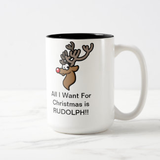 Niedliche WeihnachtsTasse für Rotwild-Jäger Zweifarbige Tasse