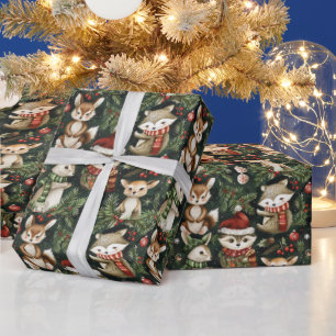 Niedliche Weihnachtstiere Geschenkpapier
