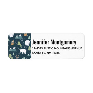 Niedliche Weihnachtstiere Rustikales Muster