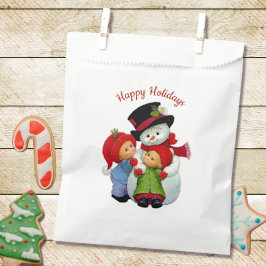 Niedliche Weihnachtstots mit Frau Snowman Bag Geschenktütchen