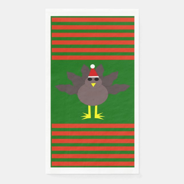 Niedliche WeihnachtsTürkei Serviette (Vorderseite)