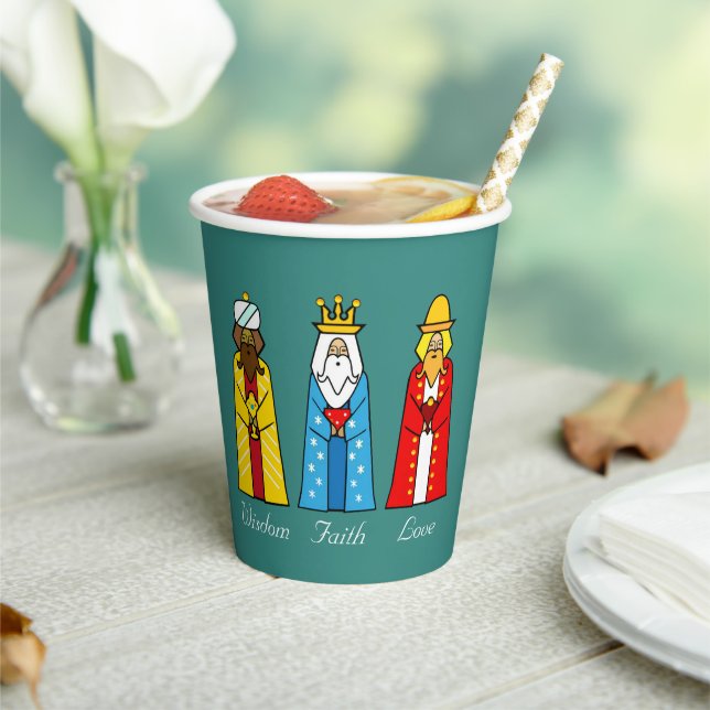 Niedliche Weihnachtswahnsinnige Männer Papieraufna Pappbecher (In Situ)