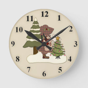 Niedliche Weihnachtswand-Uhr Runde Wanduhr