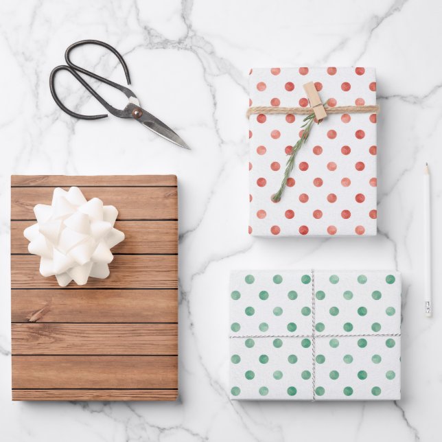 Niedliche Weihnachtswaschpapier für Wasserfarben Geschenkpapier Set (Vorderseite)