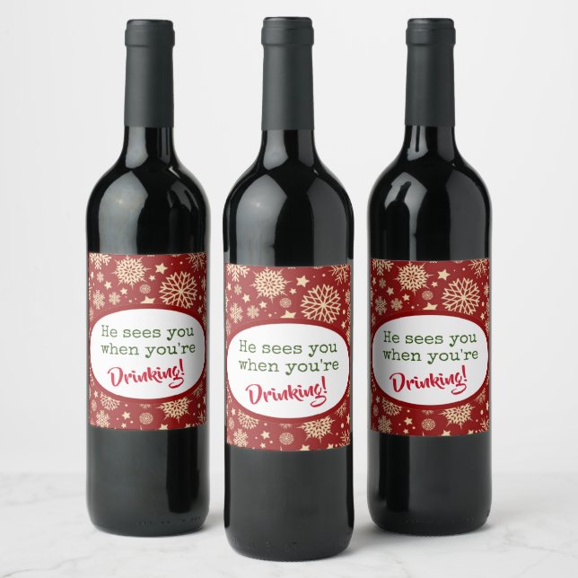 Niedliche Weihnachtsweinmarken! Weinetikett (Flaschen)