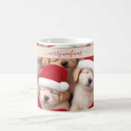 Niedliche Weihnachtswelpen Übernachtung Tasse