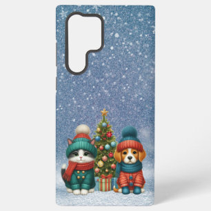 Niedliche Weihnachtswelpen und -kätzchen Samsung Galaxy Hülle