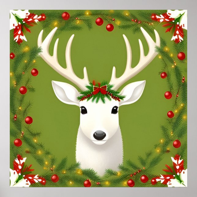 Niedliche Weihnachtswild Poster (Vorne)