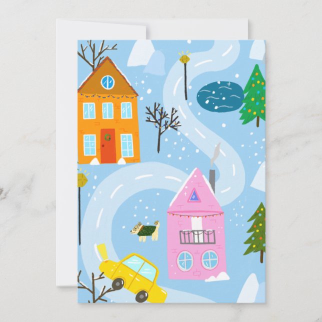 Niedliche Weihnachtswinterkarte Feiertagskarte (Vorderseite)