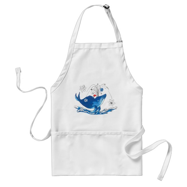 Niedliche Weihnachtszeit Humpback Whale Kunst Schürze (Vorne)