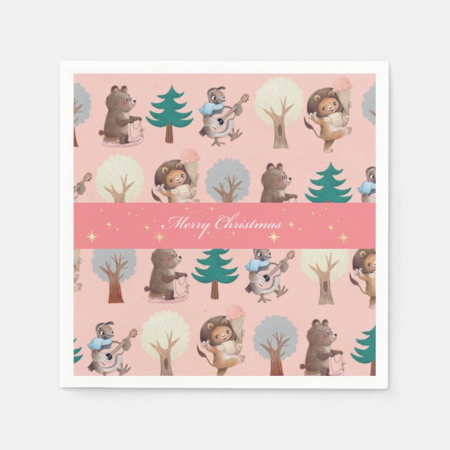 Niedliche Weihnachtszeitung-Teller Serviette (Vorderseite)