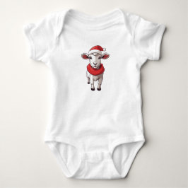 Niedliche Weihnachtsziege Kind, Weihnachtsmannmütz Baby Strampler