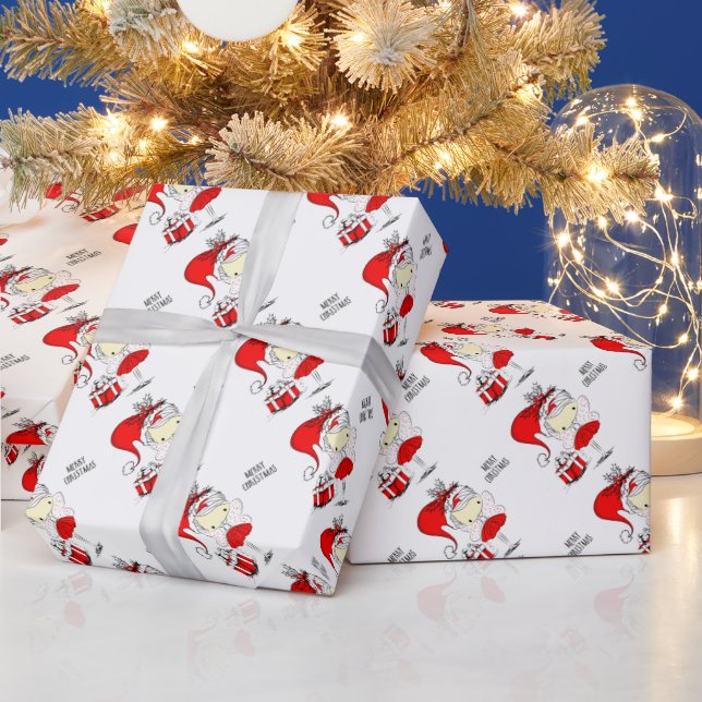 Niedliche Weihnachtszucht Geschenkpapier (Feiertage)