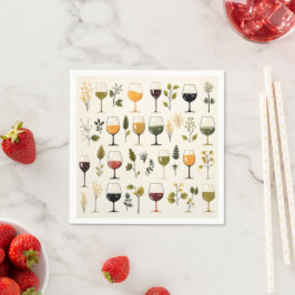 Niedliche Weintassen Papierservietten