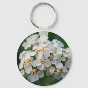 Niedliche weiß Blüten Schlüsselanhänger