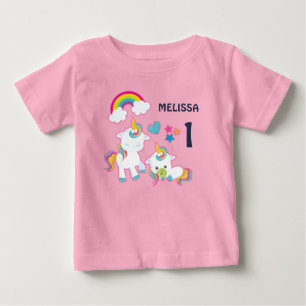 Niedliche weiße Einhörner Magische Mama & Baby Geb T-shirt