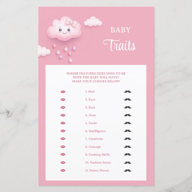 Niedliche weiße, flauschige Lächelwolke 9 Baby Tra (Vorderseite)