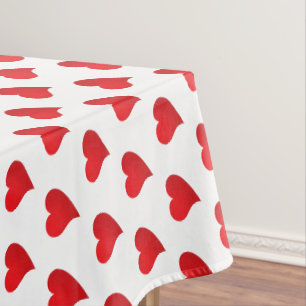 Niedliche, weiße Herzmuster modern mädchenhaft Tischdecke
