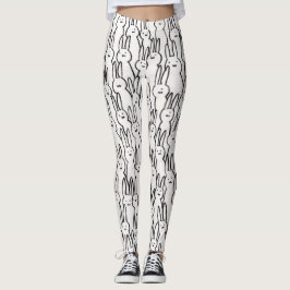 Niedliche weiße Kaninchen Leggings