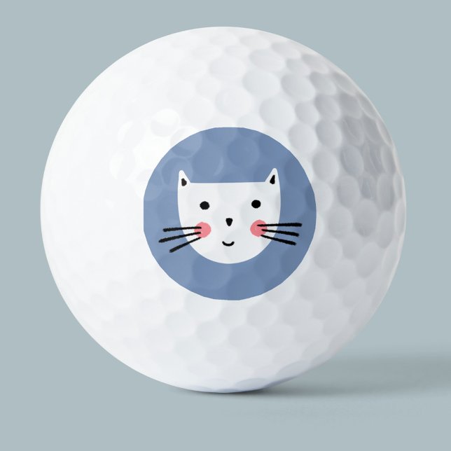 Niedliche weiße Katze Golfball (Von Creator hochgeladen)