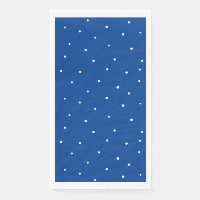 Niedliche weiße Polka-Punkte mit blauem Hintergrun Serviette (Vorderseite)
