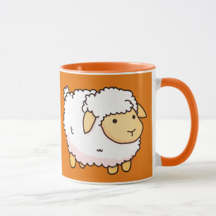 Niedliche weiße Schafbilder für Ihr Kind Tasse