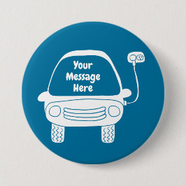 Niedliche, weiße und blaue elektrische Autos Button