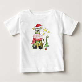 Niedliche weiße Weihnachtskuh Baby T-shirt