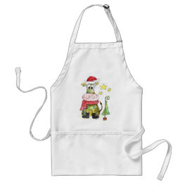 Niedliche weiße Weihnachtskuh Schürze