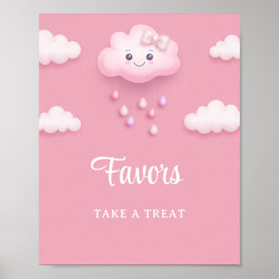 Niedliche weiße Wolke 9 blassrosa Mädchenfavoriten Poster