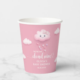 Niedliche weiße Wolkenwolke Rosa Mädeldusche Pappbecher