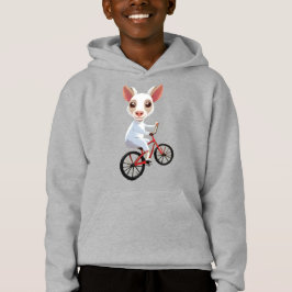 Niedliche, weiße Ziege auf dem Fahrrad Hoodie