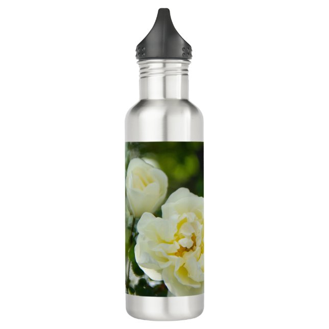 Niedliche Weißrosen für positive Edelstahlflasche (Links)