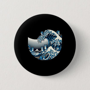 Niedliche Welle blauer Katzen für Kamala Funny Button