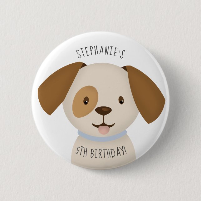 Niedliche Welpe Button (Vorderseite)