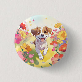 Niedliche Welpe Button