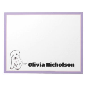 Niedliche Welpe Doodle Art Personalisiert Stationi Notizblock