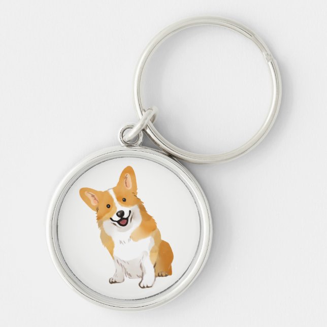 Niedliche Welpe Hund Geschenk Pembroke Welsh Corgi Schlüsselanhänger (Vorne)