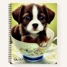 Niedliche Welpe in einem Teacup