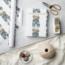 Niedliche Welpe in Jeans Art Geschenkpapier