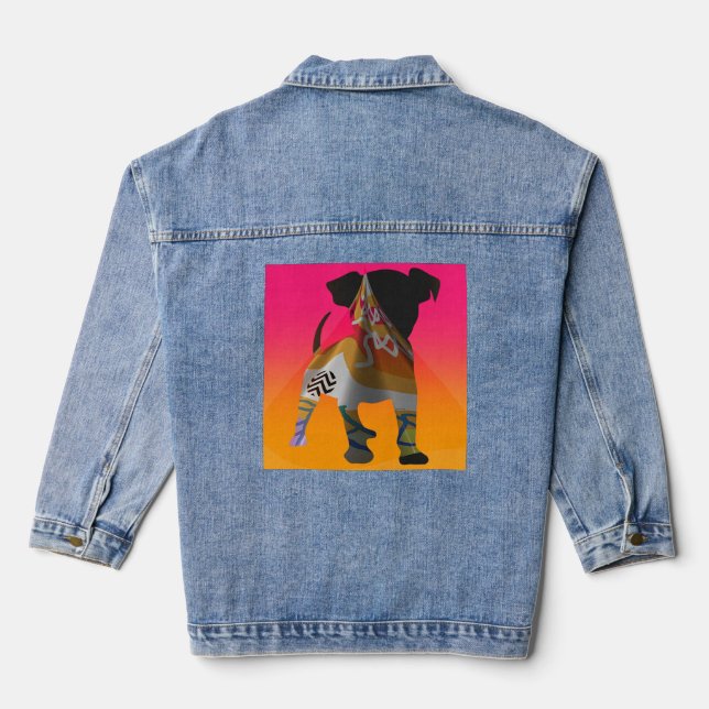 Niedliche Welpe Jeansjacke (Rückseite)