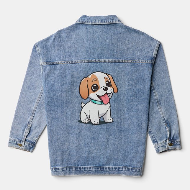 Niedliche Welpe Jeansjacke (Rückseite)