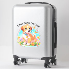 Niedliche Welpe Kleine Paws Big Liebe Aufkleber