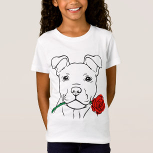 Niedliche Welpe Liebe mit Rose - Hunde-Lover-Valen T-Shirt